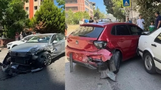 Sərxoş sürücü qəza törətdi:  4 avtomobilə ciddi zərər dəyib - FOTO 
