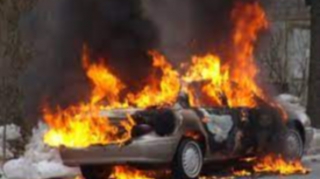 Bakıda “Hyundai” yandı  - FOTO