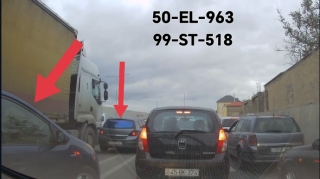 Qayda pozan iki sürücüdən biri qəzaya düşdü, digəri isə görün nə dedi  - VİDEO