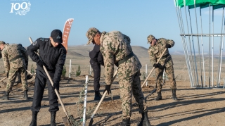 Heydər Əliyevin 100 illik yubileyi ilə bağlı DİN əməkdaşları ağacəkmə aksiyası keçirib  - FOTO