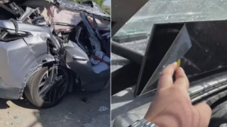 Hələ monitorun “plyonka”sını soymamışdı, qəzaya düşdü - VİDEO 