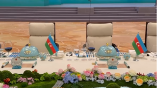 Ziyafətdə Prezident və xanımı üçün ayrılan masa - FOTO - VİDEO