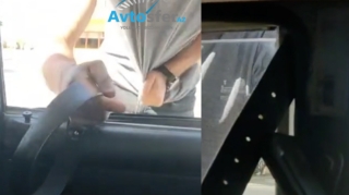 Şalvarının kəmirini açıb maşına bağlayan sürücü - ANBAAN VİDEO 