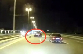 Maşının qabağına çıxan it ağır qəzaya səbəb oldu - VİDEO