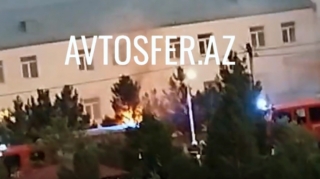 Lökbatanda məktəbin həyətində yanğın olub - VİDEO 