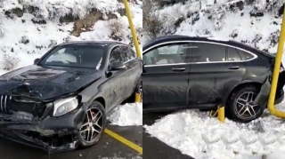 Avtomobili qaz xəttinə çırpıldı - 160 abonent qazsız qaldı - FOTO 