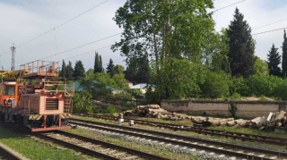 Tovuzda külək iri gövdəli ağacı dəmir yoluna aşırıb - FOTO 