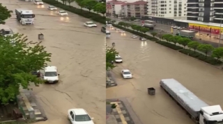 Ankarada yollar gölə döndü - VİDEO 