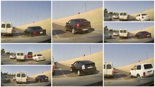 Kameranın yoxluğundan sui-istifadə edib avtobusun arxasıyca zolağa girdilər   - VİDEO