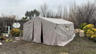 Evi yararsız hala düşən vətəndaş üçün çadır quruldu - FOTO 