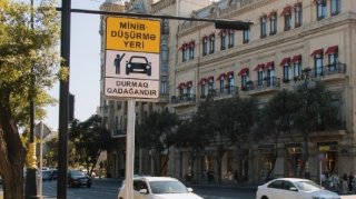 Bakıda daha bir avtobus zolağında minib-düşmə yeri yaradılıb - FOTO 