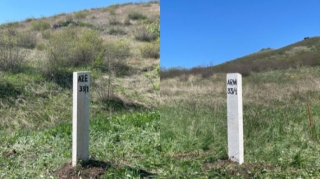 На границе Азербайджана и Армении установлено 40 пограничных столбов 