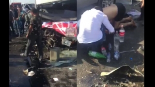 Novxanı yolunda "QAZel" "Mercedes"lə toqquşdu, xəsarət alan var  - VİDEO