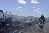 Dayanacaqda 70-ə yaxın avtomobil yandı - VİDEO