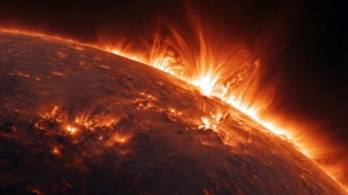 Günəşdə üç güclü partlayış baş verib 