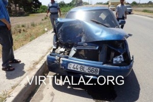VAZ-2115 “Muravey”i vurdu: motosikletçi xəstəxanalıq oldu - Salyanda