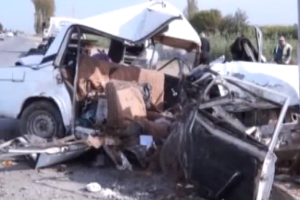 Ucarda baş verən ağır qəzanın görüntüsü yayıldı - VİDEO