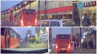 Masazırda təhlükə saçan avtobus sürücüsü irada əsəbiləşib görün nələr etdi   - VİDEO