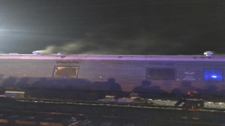 Şəmkirdə yük qatarı yanıb: SƏBƏB - FOTO 