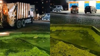 Bakıda səkinin genişləndirilməsi qəza şəraiti yaratdı - FOTO/VİDEO 