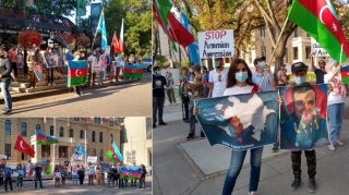Kanadada şəhər mərkəzində Azərbaycan bayrağı ucaldılıb