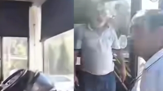 Sumqayıtda avtobus sürücüsü ilə sərnişin arasında mübahisə - VİDEO 