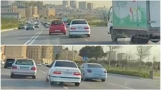 Bibiheybət yolunu yarış meydanına çevirən sürücü baxın necə “hoqqa” verdi   - VİDEO