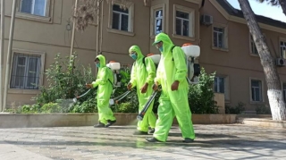 Xəzər rayonunda dezinfeksiya işləri aparıldı  - FOTO