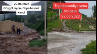 Göygöldə evləri, Gəncədə küçələri su basdı  - VİDEO