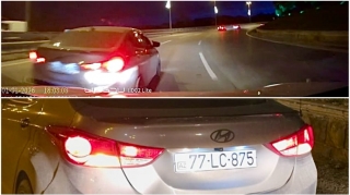 Hava limanı yolunda kobud qayda pozan sürücü avtomobili vurdu; ziyanı ödəmədi     - VİDEO