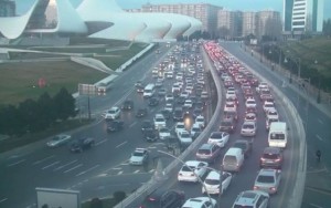 Bakının əsas küçə və prospektlərində tıxac var - Siyahı - FOTO