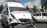 Bakıya xəstə gətirən təcili yardım maşını qəzaya düşdü