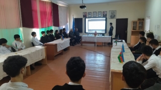 Polis Akademiyasının əməkdaşları İsmayıllıda XI sinif şagirdləri ilə görüşdü  - FOTO