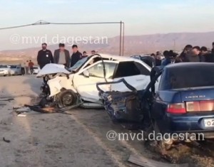 Dağıstanda ağır yol qəzası: 5 ölü, 1 yaralı - FOTO