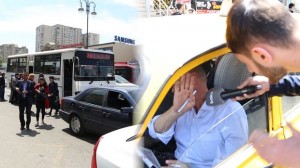 Maşınlar avtobus dayanacaqlarını zəbt edib, sərnişinlər təhlükədə - VİDEO