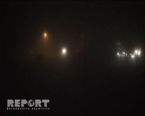 Bakı-Qazax yolunda qatı duman avtomobillərin hərəkətini çətinləşdirib - FOTO