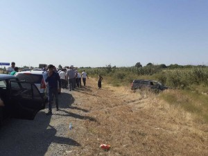 "Opel" idarəetməni itirərək aşdı - Ucarda - FOTO