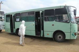 Gəncədə marşurutlar və taksilər dezinfeksiya edilir 