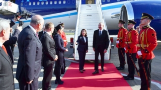 İlham Əliyev Albaniyaya getdi  - FOTO