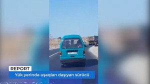Bakıda sürücü uşaqları avtomobilin yük yerində daşıyıb - VİDEO