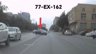 Yüz metrin söhbətini edən sürücü 100 manatlıq qayda pozdu - VİDEO