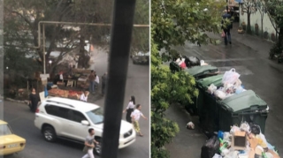 Bakıda yola qoyulan zibillər daşınmır - FOTO 