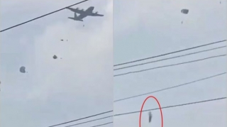 Paraşütü açılmayan desant yüngül xəsarətlərlə xilas oldu - VİDEO 