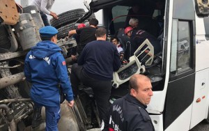 Türkiyədə ağır qəza baş verdi - 17 yaralı var - FOTOLAR