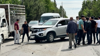 Ağdamda 2 minik avtomobili toqquşdu - FOTO