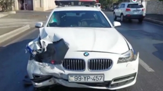 Bakıda YPX avtomobili zəncirvari qəzaya səbəb oldu  - VİDEO