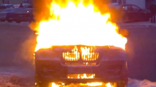 Bərdədə "BMW" markalı avtomobil yanıb