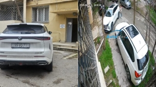 Bakıda binanın girişini bağlayan şəxs xanım sürücü imiş - Sakinlər maşınsız qaldı - VİDEO 