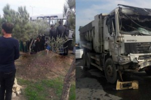 Bakıdakı dəhşətli qəzanın görüntüləri: yaralılar yerə səpələnib - VİDEO