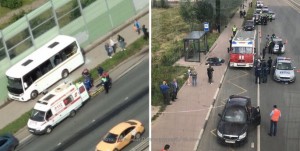 Sərnişin avtobusu dayanacağa çırpıldı: 2 ölü, 3 yaralı - VİDEO